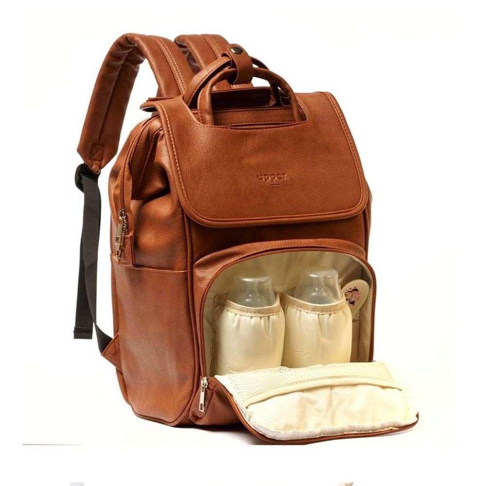 Upper Bags - Vegan leather diaper backpack